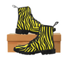 Womens Canvas Ankle Boots - Custom Zebra Pattern - Yellow Zebra / US6.5 - Footwear ankle boots boots zebras