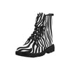 Womens Canvas Ankle Boots - Custom Zebra Pattern - Footwear ankle boots boots zebras