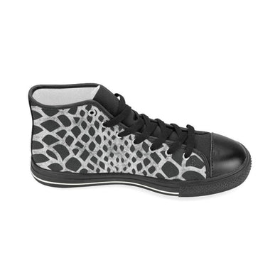 Womens Chucks High Top Sneakers - Custom Chalkboard Animal Patterns - Black - Footwear Big Cats Cheetahs Chucks Sneakers Giraffes Hot New