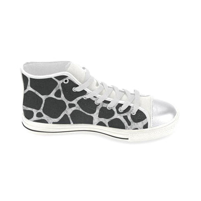 Womens Chucks High Top Sneakers - Custom Chalkboard Animal Patterns - White - Footwear Big Cats Cheetahs Chucks Sneakers Giraffes Jaguars