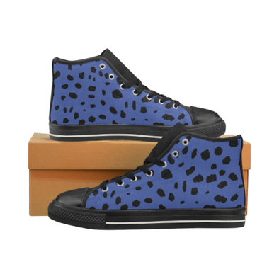 Womens Chucks High Top Sneakers - Custom Cheetah Pattern - Blue Cheetah / Us6 - Footwear Big Cats Cheetahs Chucks Sneakers Sneakers