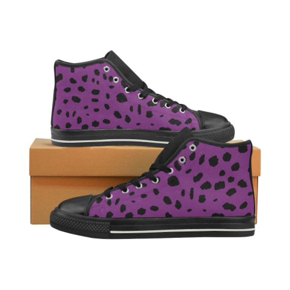 Womens Chucks High Top Sneakers - Custom Cheetah Pattern - Purple Cheetah / Us6 - Footwear Big Cats Cheetahs Chucks Sneakers Sneakers