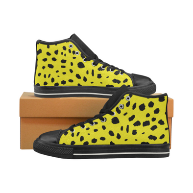Womens Chucks High Top Sneakers - Custom Cheetah Pattern - Yellow Cheetah / Us6 - Footwear Big Cats Cheetahs Chucks Sneakers Sneakers