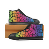 Womens Chucks High Top Sneakers - Custom Giraffe Pattern w/Black Background - Rainbow Giraffe / US6 - Footwear chucks sneakers giraffes