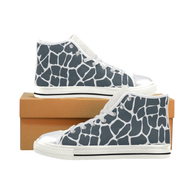 Womens Chucks High Top Sneakers - Custom Giraffe Pattern w/White Background - Charcoal Giraffe / US6 - Footwear chucks sneakers giraffes