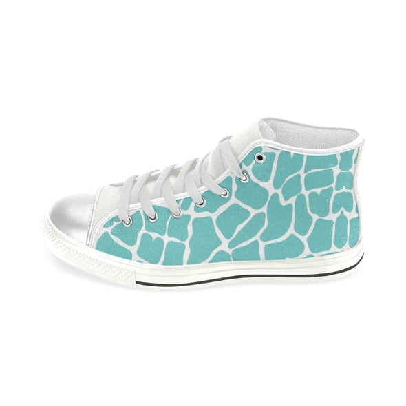 Womens Chucks High Top Sneakers - Custom Giraffe Pattern w/White Background - Footwear chucks sneakers giraffes sneakers