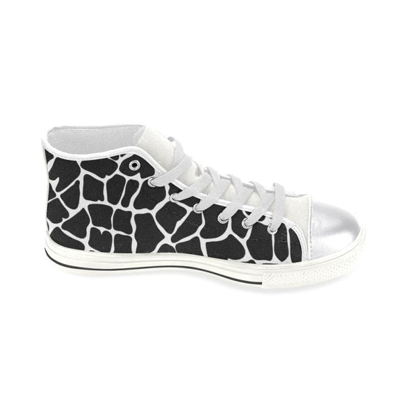 Womens Chucks High Top Sneakers - Custom Giraffe Pattern w/White Background - Footwear chucks sneakers giraffes sneakers