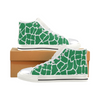Womens Chucks High Top Sneakers - Custom Giraffe Pattern w/White Background - Green Giraffe / US6 - Footwear chucks sneakers giraffes