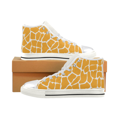 Womens Chucks High Top Sneakers - Custom Giraffe Pattern w/White Background - Orange Giraffe / US6 - Footwear chucks sneakers giraffes