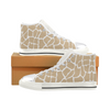 Womens Chucks High Top Sneakers - Custom Giraffe Pattern w/White Background - Tan Giraffe / US6 - Footwear chucks sneakers giraffes sneakers
