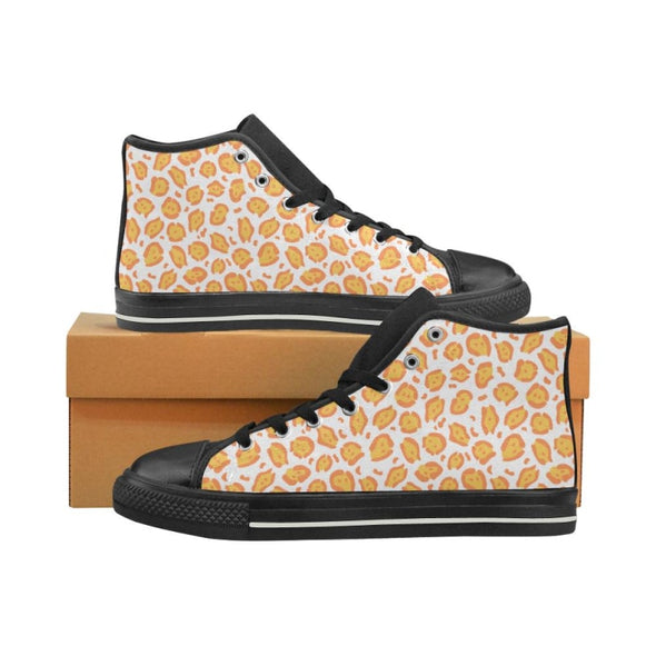 Womens Chucks High Top Sneakers - Custom Jaguar Pattern - US6 / Woman / Yellow Orange Jaguar - Footwear big cats chucks sneakers jaguars