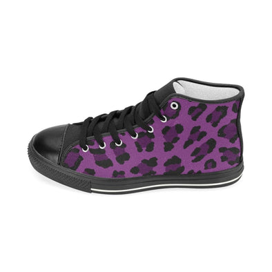 Womens Chucks High Top Sneakers - Custom Leopard Pattern - Footwear Big Cats Chucks Sneakers Leopards Sneakers