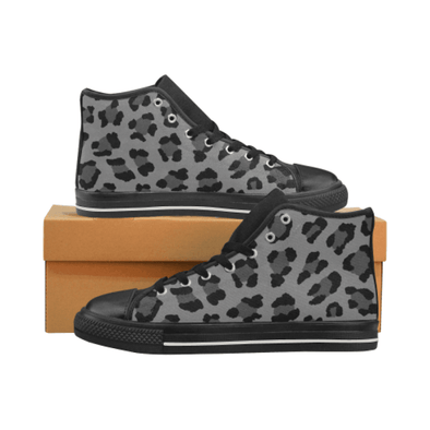 Womens Chucks High Top Sneakers - Custom Leopard Pattern - Gray Leopard / Us6 - Footwear Big Cats Chucks Sneakers Leopards Sneakers