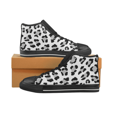 Womens Chucks High Top Sneakers - Custom Leopard Pattern - White Leopard / Us6 - Footwear Big Cats Chucks Sneakers Leopards Sneakers