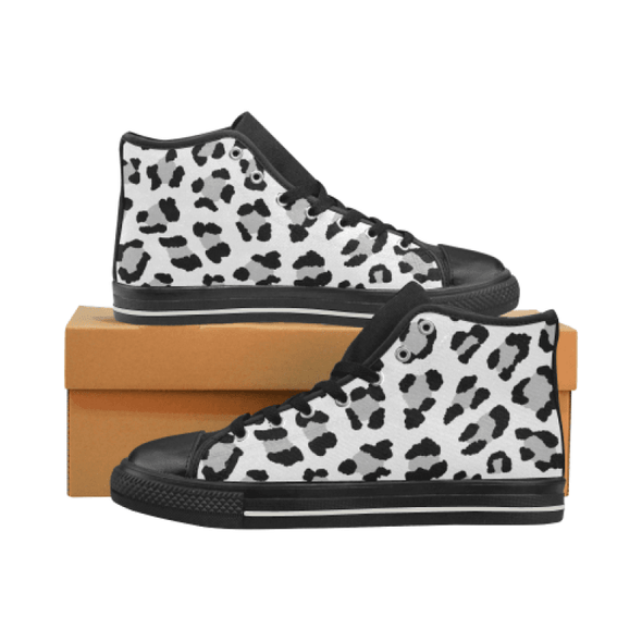 White & black double upper hotsell leopard trainers