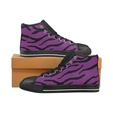 Womens Chucks High Top Sneakers - Custom Tiger Pattern - Purple Tiger / US6 - Footwear big cats chucks sneakers sneakers tigers