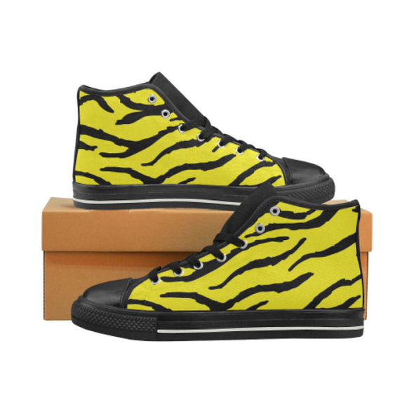 Womens Chucks High Top Sneakers - Custom Tiger Pattern - Yellow Tiger / US6 - Footwear big cats chucks sneakers sneakers tigers