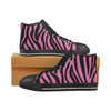 Womens Chucks High Top Sneakers - Custom Zebra Pattern w/Black Background - Hot Pink Zebra / US6 - Footwear chucks sneakers sneakers zebras