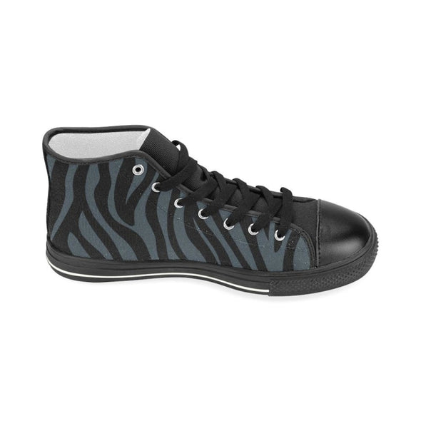 Womens Chucks High Top Sneakers - Custom Zebra Pattern w/Black Background - Footwear chucks sneakers sneakers zebras