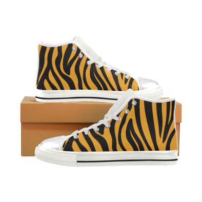 Womens Chucks High Top Sneakers - Custom Zebra Pattern w/White Background - Orange Zebra / US6 - Footwear chucks sneakers sneakers zebras
