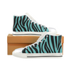 Womens Chucks High Top Sneakers - Custom Zebra Pattern w/White Background - Turquoise Zebra / US6 - Footwear chucks sneakers sneakers zebras