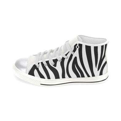 Womens Chucks High Top Sneakers - Custom Zebra Pattern w/White Background - Footwear chucks sneakers sneakers zebras