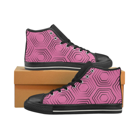 Womens Hightop Canvas Chucks Sneakers - Custom Turtle Pattern - Hot Pink Turtle / US6 - Footwear chucks sneakers sneakers turtles
