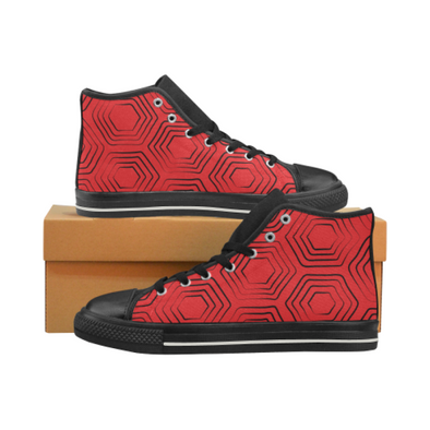 Womens Hightop Canvas Chucks Sneakers - Custom Turtle Pattern - Red Turtle / US6 - Footwear chucks sneakers sneakers turtles