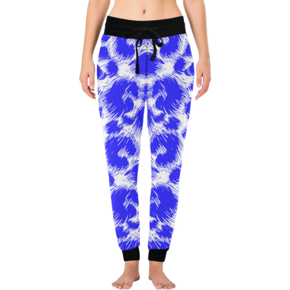 Womens Long John Pajamas - New Leopard Pattern - Blue-White Leopard / XS - Clothing big cats hot new items leggings leopards