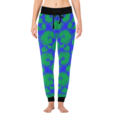 Womens Long John Pajamas - New Leopard Pattern - Green-Blue Leopard / XS - Clothing big cats hot new items leggings leopards