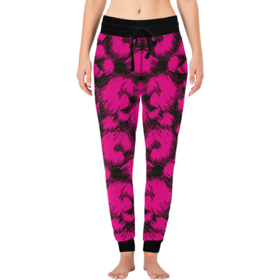 Womens Long John Pajamas - New Leopard Pattern - Pink-Black Leopard / XS - Clothing big cats hot new items leggings leopards