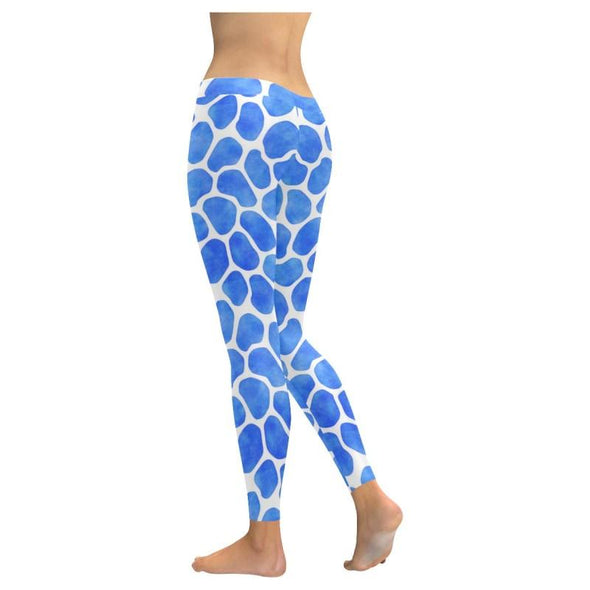 Shop Blue Giraffe Geometric Leggings by radiatedmonkey on Society6