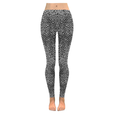 Womens Premium Leggings - Custom Black & White Animal Patterns - Black & White Elephant / S - Clothing hot new items leggings yoga gear