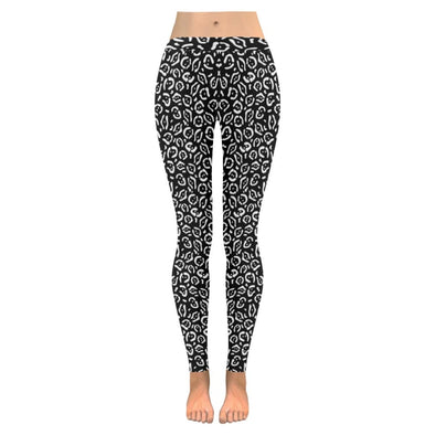 Womens Premium Leggings - Custom Black & White Animal Patterns - Black & White Jaguar / S - Clothing hot new items leggings yoga gear
