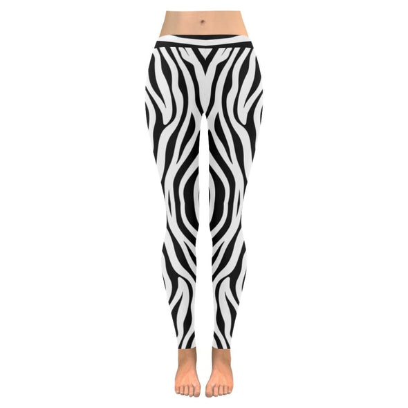 Womens Premium Leggings - Custom Black & White Animal Patterns - Black & White Zebra / S - Clothing hot new items leggings yoga gear