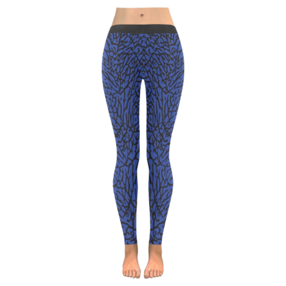 Womens Premium Leggings - Custom Elephant Pattern - Blue Elephant / Xxs - Clothing Elephants Leggings Yoga Gear