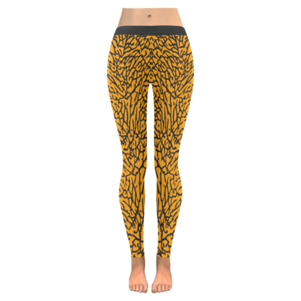 Womens Premium Leggings - Custom Elephant Pattern - Orange Elephant / Xxs - Clothing Elephants Leggings Yoga Gear