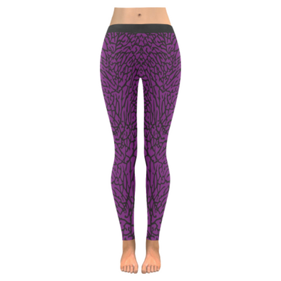 Womens Premium Leggings - Custom Elephant Pattern - Purple Elephant / Xxs - Clothing Elephants Leggings Yoga Gear