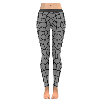 Womens Premium Leggings - Custom Giraffe Pattern W/ Black Background - Gray Giraffe / Xxs - Clothing Giraffes Leggings Yoga Gear