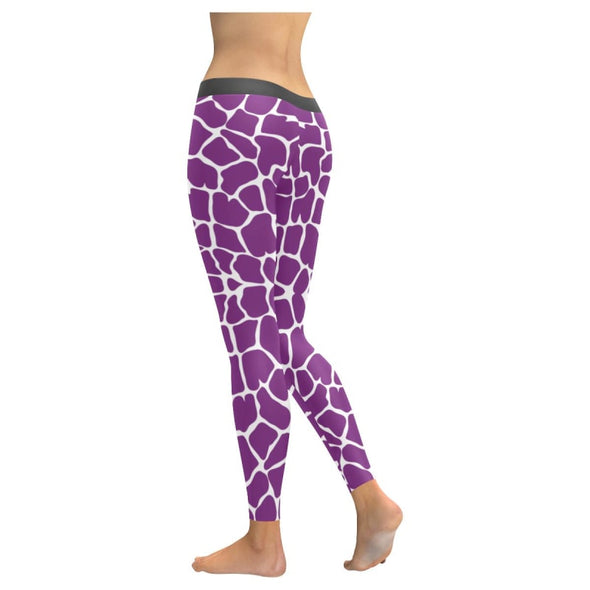 Women's Premium Leggings - Custom Giraffe Pattern w/ White Background -  Animal Social Company