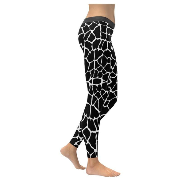 Womens Premium Leggings - Custom Giraffe Pattern W/ White Background - Clothing Giraffes Leggings Yoga Gear