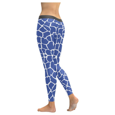 Women's Premium Leggings - Cobalt Blue Watercolor Animal Prints