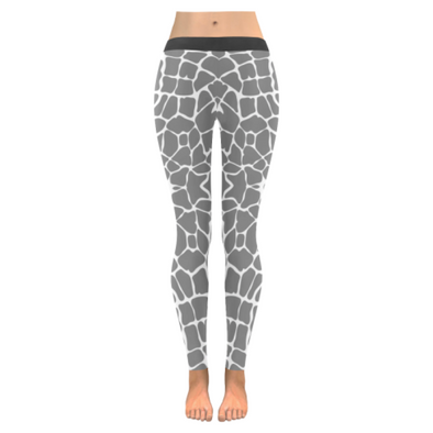 Womens Premium Leggings - Custom Giraffe Pattern W/ White Background - Gray Giraffe / Xxs - Clothing Giraffes Leggings Yoga Gear