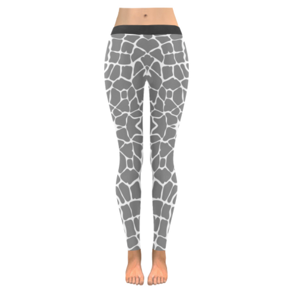 Womens Premium Leggings - Custom Giraffe Pattern W/ White Background - Gray Giraffe / Xxs - Clothing Giraffes Leggings Yoga Gear