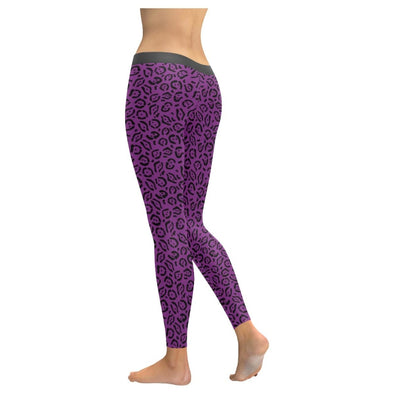 Purple Leopard Leggings, Animal Print Leggings, Yoga Leggings for