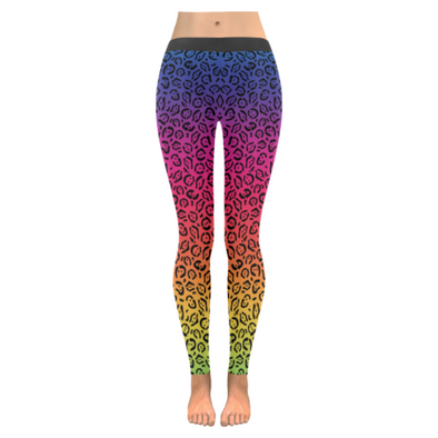 Womens Premium Leggings - Custom Jaguar Pattern - Rainbow Jaguar / Xxs - Clothing Jaguars Leggings Yoga Gear