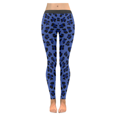 Womens Premium Leggings - Custom Leopard Pattern - Blue Leopard / Xxs - Clothing Leggings Leopards Yoga Gear
