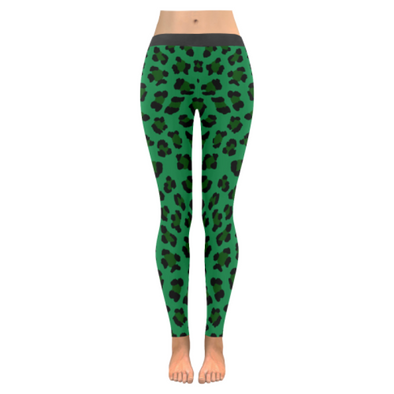 Womens Premium Leggings - Custom Leopard Pattern - Green Leopard / Xxs - Clothing Leggings Leopards Yoga Gear