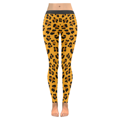 Womens Premium Leggings - Custom Leopard Pattern - Orange Leopard / Xxs - Clothing Leggings Leopards Yoga Gear