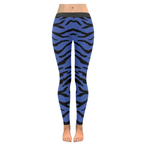 Womens Premium Leggings - Custom Tiger Pattern - Blue Tiger / Xxs - Clothing Leggings Tigers Yoga Gear